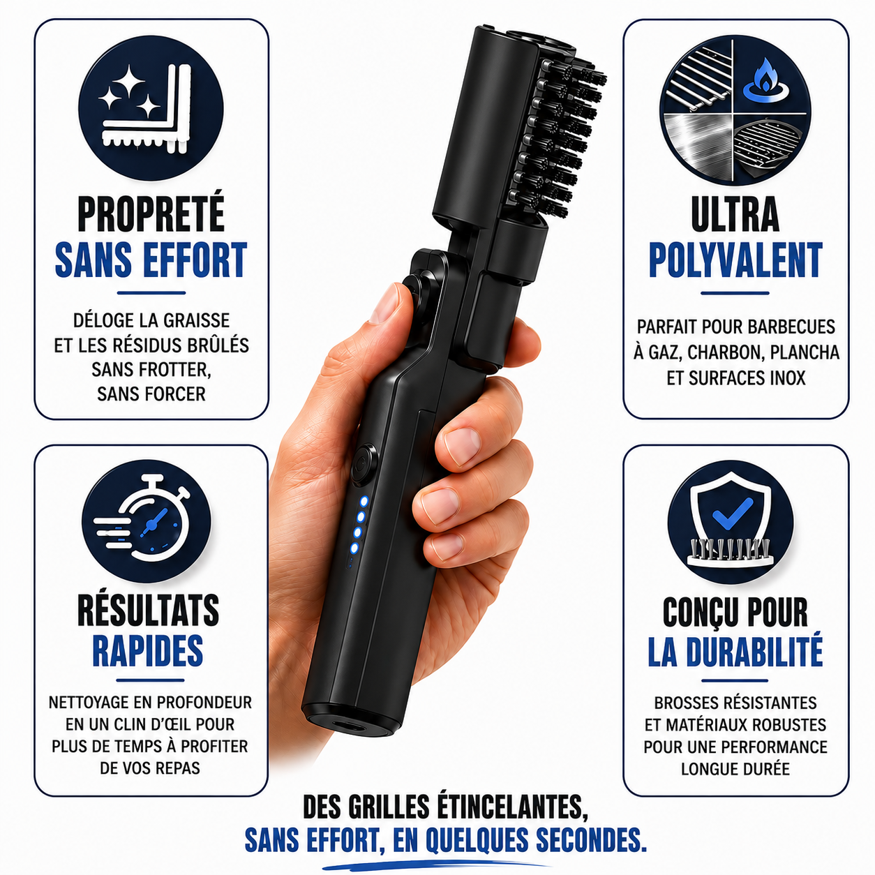 GrillVortex™ | Brosse Électrique BBQ Sans Effort